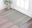 2' X 4' Gray And Ivory Wool Geometric Hand Tufted Area Rug