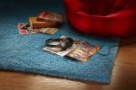 2' X 4' Blue Shag Hand Woven Area Rug