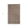 2' X 4' Beige And Brown Abstract Shag Hand Woven Area Rug