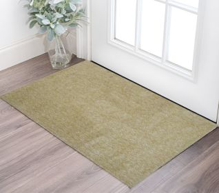 2' X 4' Yellow Shag Hand Woven Area Rug