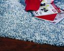 2' X 4' Indigo And Ivory Abstract Hand Woven Area Rug