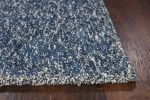 2' X 4' Indigo And Ivory Abstract Hand Woven Area Rug