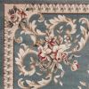 8' Slate Blue Red And Ivory Floral Medallion Runner Rug