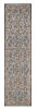 8' Slate Blue Red And Ivory Floral Medallion Runner Rug