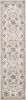 8' Ivory Red And Green Floral Medallion Runner Rug