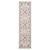 8' Ivory Red And Green Floral Medallion Runner Rug