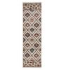 8' Ivory Red And Gray Southwestern Runner Rug