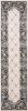 8' Ivory And Gray Floral Runner Rug