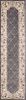 8' Gray And Ivory Floral Runner Rug