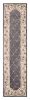 8' Gray And Ivory Floral Runner Rug