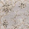 3' X 5' Light Gray Green And Tan Floral Medallion Area Rug