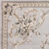 3' X 5' Light Gray Green And Tan Floral Medallion Area Rug