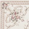 3' X 5' Ivory Red And Green Floral Medallion Area Rug