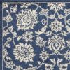 3' X 5' Blue And Ivory Floral Medallion Area Rug