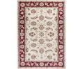 3' X 5' Ivory And Red Floral Medallion Area Rug