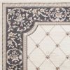 3' X 5' Gray And Ivory Floral Area Rug