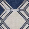 3' X 5' Blue Ivory And Gray Geometric Area Rug