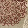 3' X 5' Sage Brown And Ivory Floral Medallion Area Rug
