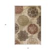 3' X 5' Sage Brown And Ivory Floral Medallion Area Rug