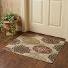3' X 5' Sage Brown And Ivory Floral Medallion Area Rug