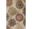 3' X 5' Sage Brown And Ivory Floral Medallion Area Rug