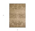 3' X 5' Beige And Tan Floral Medallion Area Rug