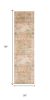7' Champagne And Beige Damask Runner Rug