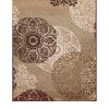 8' Sage Brown And Ivory Floral Medallion Runner Rug