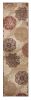 8' Sage Brown And Ivory Floral Medallion Runner Rug