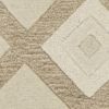 2' X 4' Ivory And Brown Wool Geometric Hand Tufted Area Rug