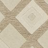 2' X 4' Ivory And Brown Wool Geometric Hand Tufted Area Rug
