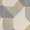 2' X 4' Ivory Gray And Cream Wool Geometric Hand Tufted Area Rug