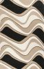 2' X 4' Black And Beige Wool Abstract Hand Tufted Area Rug