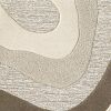 2' X 4' Beige Ivory And Black Wool Abstract Hand Tufted Area Rug