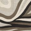 2' X 4' Beige Ivory And Black Wool Abstract Hand Tufted Area Rug