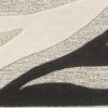 2' X 4' Beige Ivory And Black Wool Abstract Hand Tufted Area Rug
