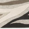 2' X 4' Beige Ivory And Black Wool Abstract Hand Tufted Area Rug