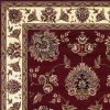 8' Red And Ivory Floral Medallion Runner Rug