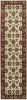 8' Red Ivory And Brown Floral Medallion Runner Rug