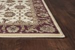 3' X 5' Red Ivory And Brown Floral Medallion Area Rug