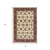 3' X 5' Red Ivory And Brown Floral Medallion Area Rug