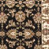 8' Black Ivory And Brown Floral Medallion Runner Rug