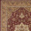 8' Red And Beige Floral Medallion Runner Rug