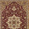 3' X 5' Red And Beige Floral Medallion Area Rug