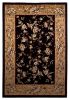 3' X 5' Tan Black And Beige Floral Vines Area Rug