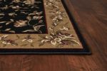 3' X 5' Tan Black And Beige Floral Vines Area Rug