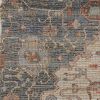 3' X 5' Blue Beige And Brick Red Jute Medallion Hand Woven Area Rug