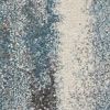 3' X 5' Teal Blue And White Abstract Area Rug
