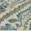 3' X 5' Green Ivory And Teal Medallion Area Rug