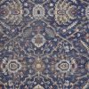 3' X 5' Royal Blue Gold And Gray Medallion Area Rug